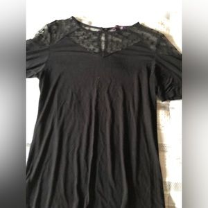 Long tall sally short sleeve gray sequin small scoop neck